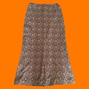 90's vintage brown velour groovy high waisted maxi skirt MEDIUM LARGE